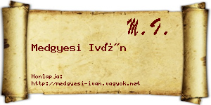 Medgyesi Iván névjegykártya