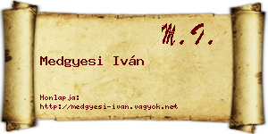 Medgyesi Iván névjegykártya